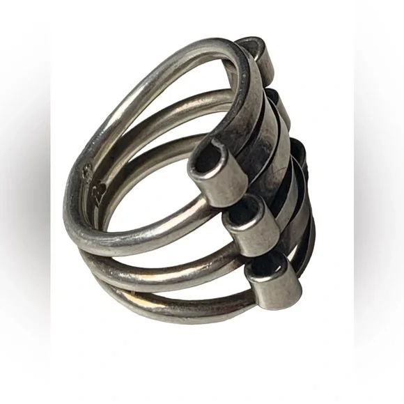 Vintage Modernist Design Sterling Silver Ring Women’s Jewelry Ring - Picture 7 of 8
